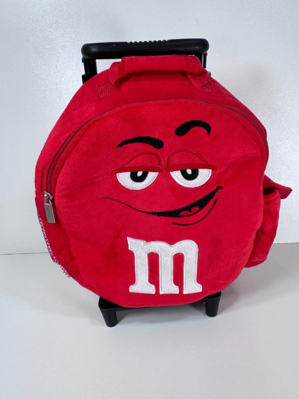 M&M's Red Character Plush Mini Rolling Backpack Trolley Toddler Kids Bag Travel